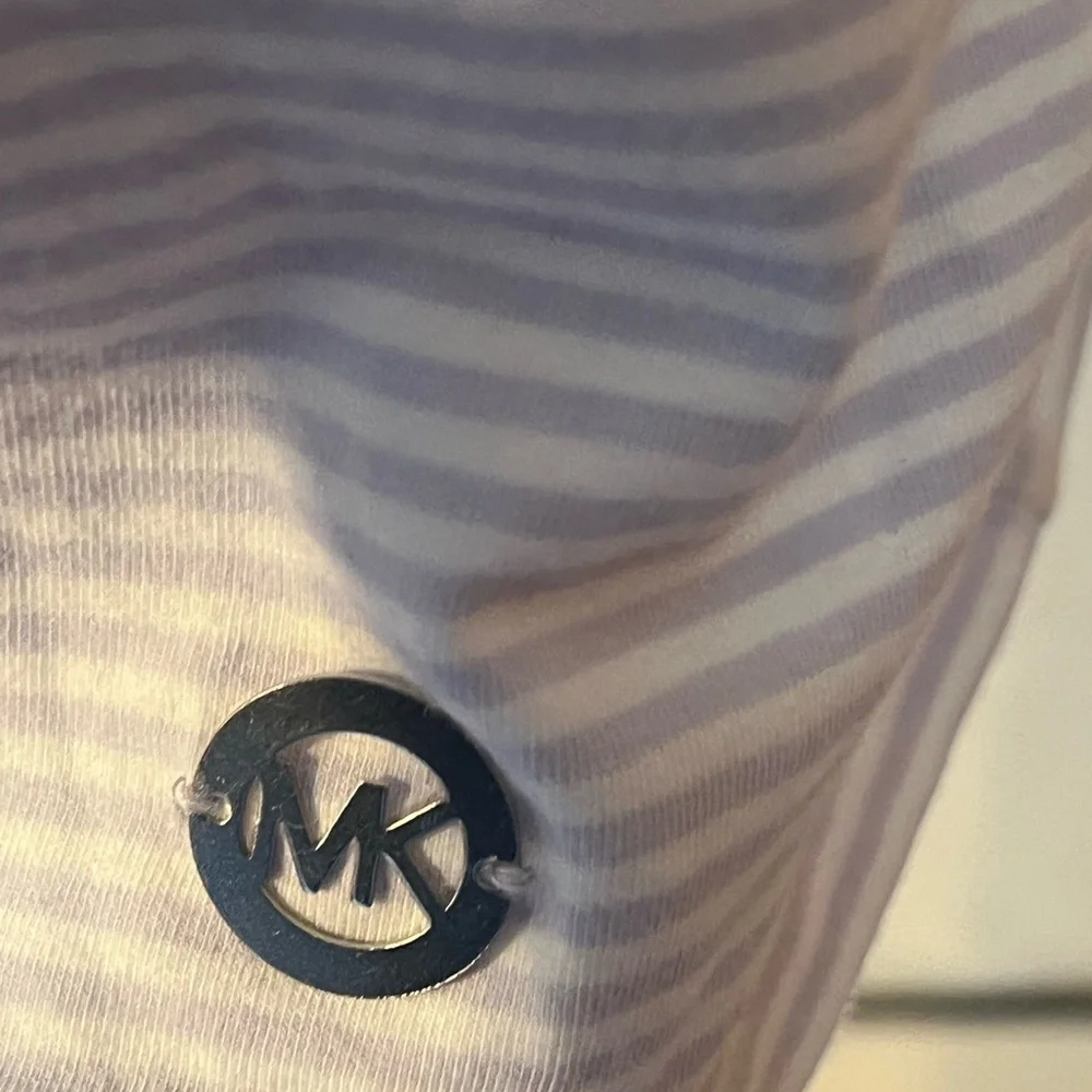 Like New Michael Kors Lavender Striped Cold Shoulder Tank Top